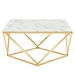 Vertex Gold Metal Stainless Steel Coffee Table - Gold White - MOD12956