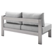 Shore Sunbrella® Fabric Aluminum Outdoor Patio Right-Arm Loveseat - Silver Gray - MOD12968