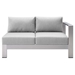 Shore Sunbrella® Fabric Aluminum Outdoor Patio Right-Arm Loveseat - Silver Gray - MOD12968