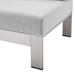 Shore Sunbrella® Fabric Aluminum Outdoor Patio Right-Arm Loveseat - Silver Gray - MOD12968