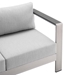 Shore Sunbrella® Fabric Aluminum Outdoor Patio Loveseat - Silver Gray - MOD12971