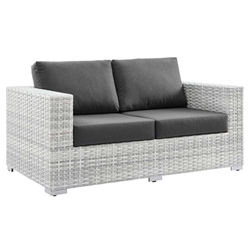 Convene Outdoor Patio Loveseat - Light Gray Charcoal 