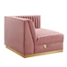 Sanguine Channel Tufted Performance Velvet Modular Sectional Sofa Loveseat - Dusty Rose - MOD13064