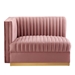 Sanguine Channel Tufted Performance Velvet Modular Sectional Sofa Loveseat - Dusty Rose - MOD13064