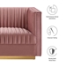 Sanguine Channel Tufted Performance Velvet Modular Sectional Sofa Loveseat - Dusty Rose - MOD13064