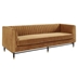 Devote Channel Tufted Performance Velvet Sofa - Cognac