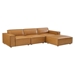 Restore 4-Piece Vegan Leather Sectional Sofa - Tan - MOD13275