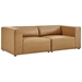 Mingle Vegan Leather 2-Piece Sectional Sofa Loveseat - Tan - MOD13294