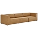 Mingle Vegan Leather 3-Piece Sectional Sofa - Tan - MOD13297