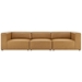 Mingle Vegan Leather 3-Piece Sectional Sofa - Tan - MOD13297