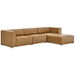 Mingle Vegan Leather Sofa and Ottoman Set - Tan - MOD13298