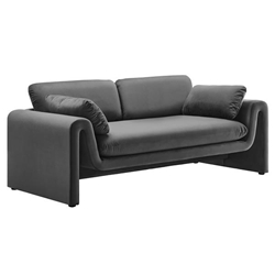 Waverly Performance Velvet Sofa - Gray 