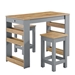 Galley 3-Piece Kitchen Island and Stool Set - Oak Gray - MOD9255