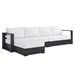 Tahoe Outdoor Patio Powder-Coated Aluminum 3-Piece Left-Facing Chaise Sectional Sofa Set - Gray White - MOD9311