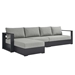 Tahoe Outdoor Patio Powder-Coated Aluminum 3-Piece Left-Facing Chaise Sectional Sofa Set - Gray Gray - MOD9312