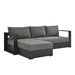 Tahoe Outdoor Patio Powder-Coated Aluminum 2-Piece Left-Facing Chaise Sectional Sofa Set - Gray Charcoal - MOD9315