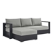 Tahoe Outdoor Patio Powder-Coated Aluminum 2-Piece Left-Facing Chaise Sectional Sofa Set - Gray Gray - MOD9316