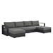 Tahoe Outdoor Patio Powder-Coated Aluminum 4-Piece Sectional Sofa Set - Gray Charcoal - MOD9317