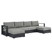 Tahoe Outdoor Patio Powder-Coated Aluminum 4-Piece Sectional Sofa Set - Gray Gray - MOD9318