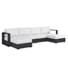 Tahoe Outdoor Patio Powder-Coated Aluminum 4-Piece Sectional Sofa Set - Gray White - MOD9319