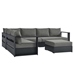 Tahoe Outdoor Patio Powder-Coated Aluminum 5-Piece Sectional Sofa Set - Gray Charcoal - MOD9322