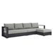 Tahoe Outdoor Patio Powder-Coated Aluminum 3-Piece Right-Facing Chaise Sectional Sofa Set - Gray Gray - MOD9326