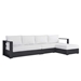 Tahoe Outdoor Patio Powder-Coated Aluminum 3-Piece Right-Facing Chaise Sectional Sofa Set - Gray White - MOD9327