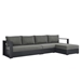 Tahoe Outdoor Patio Powder-Coated Aluminum 3-Piece Right-Facing Chaise Sectional Sofa Set - Gray Charcoal - MOD9328