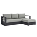 Tahoe Outdoor Patio Powder-Coated Aluminum 2-Piece Right-Facing Chaise Sectional Sofa Set - Gray Gray - MOD9329