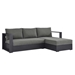 Tahoe Outdoor Patio Powder-Coated Aluminum 2-Piece Right-Facing Chaise Sectional Sofa Set - Gray Charcoal - MOD9330