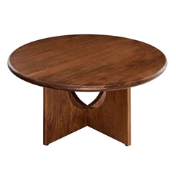 Rivian Round 34" Coffee Table - Walnut 