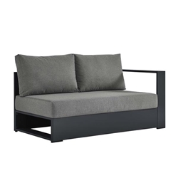 Tahoe Outdoor Patio Powder-Coated Aluminum Modular Right-Facing Loveseat - Gray Charcoal 