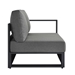 Tahoe Outdoor Patio Powder-Coated Aluminum Modular Right-Facing Loveseat - Gray Charcoal - MOD9380