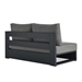 Tahoe Outdoor Patio Powder-Coated Aluminum Modular Right-Facing Loveseat - Gray Charcoal - MOD9380