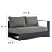 Tahoe Outdoor Patio Powder-Coated Aluminum Modular Right-Facing Loveseat - Gray Charcoal - MOD9380