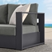 Tahoe Outdoor Patio Powder-Coated Aluminum Modular Right-Facing Loveseat - Gray Charcoal - MOD9380