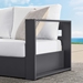 Tahoe Outdoor Patio Powder-Coated Aluminum Modular Right-Facing Loveseat - Gray White - MOD9382