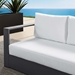 Tahoe Outdoor Patio Powder-Coated Aluminum Modular Left-Facing Loveseat - Gray White - MOD9389