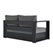 Tahoe Outdoor Patio Powder-Coated Aluminum Modular Left-Facing Loveseat - Gray Charcoal - MOD9390