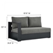 Tahoe Outdoor Patio Powder-Coated Aluminum Modular Left-Facing Loveseat - Gray Charcoal - MOD9390