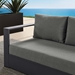 Tahoe Outdoor Patio Powder-Coated Aluminum Modular Left-Facing Loveseat - Gray Charcoal - MOD9390