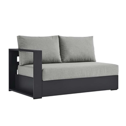 Tahoe Outdoor Patio Powder-Coated Aluminum Modular Left-Facing Loveseat - Gray Gray 