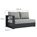 Tahoe Outdoor Patio Powder-Coated Aluminum Modular Left-Facing Loveseat - Gray Gray - MOD9391