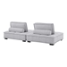 Saunter Tufted Fabric Fabric 2-Piece Loveseat - Light Gray - MOD9414