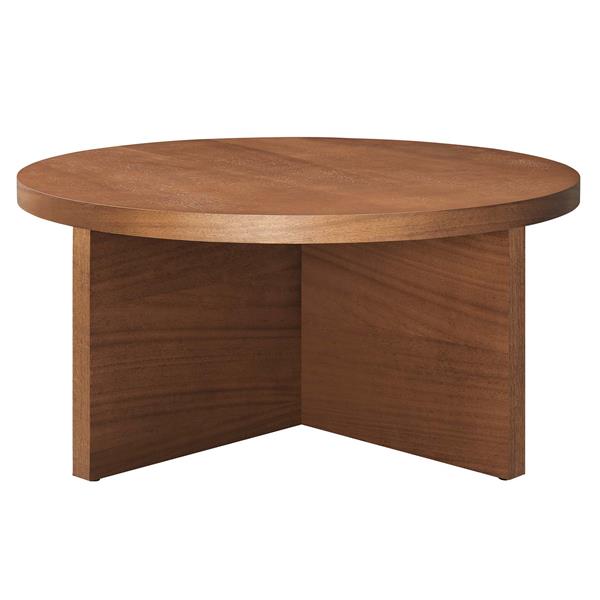 Silas Round Wood Coffee Table - Walnut 