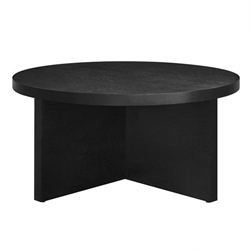 Silas Round Wood Coffee Table - Black 