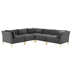 Ardent 5-Piece Performance Velvet Sectional Sofa - Gray Style B