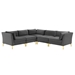 Ardent 5-Piece Performance Velvet Sectional Sofa - Gray Style B - MOD1091