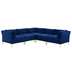 Ardent 5-Piece Performance Velvet Sectional Sofa - Navy Style B