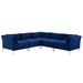 Ardent 5-Piece Performance Velvet Sectional Sofa - Navy Style B - MOD1092